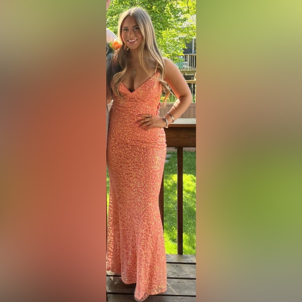 orange/salmon color Prom Dress